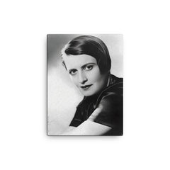 Ayn Rand canvas print on a plain backdrop in size 12"x16".