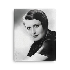 Ayn Rand canvas print on a plain backdrop in size 16"x20".