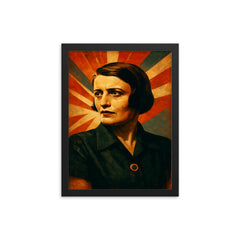 Ayn Rand framed print on a plain backdrop in size 12"x16".