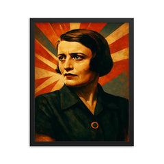 Ayn Rand framed print on a plain backdrop in size 16"x20".