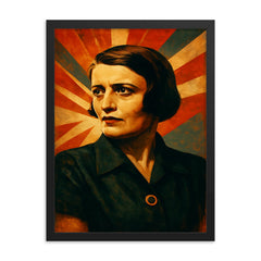 Ayn Rand framed print on a plain backdrop in size 18"x24".