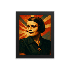 Ayn Rand framed print on a plain backdrop in size 8"x10".