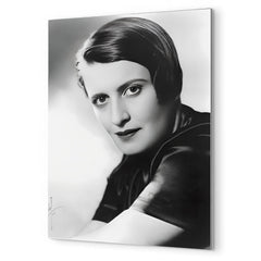 Ayn Rand metal print mockup