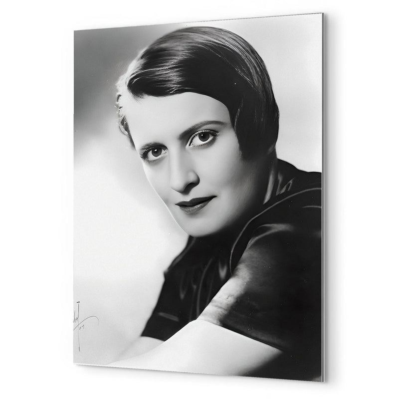 Ayn Rand metal print mockup