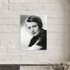 Ayn Rand metal print mockup
