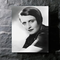 Ayn Rand metal print mockup