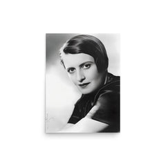 Ayn Rand poster on a plain backdrop in size 12"x16".