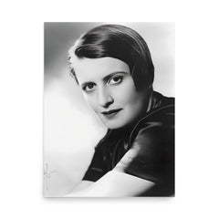 Ayn Rand poster on a plain backdrop in size 18"x24".