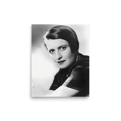 Ayn Rand poster on a plain backdrop in size 8"x10".