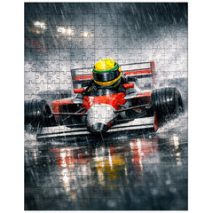 Ayrton Senna style rain racer without likeness jigsaw puzzle