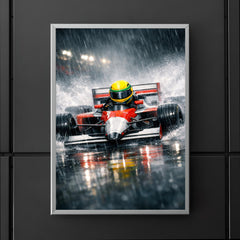 Ayrton Senna style rain racer without likeness poster 5