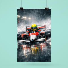 Ayrton Senna style rain racer without likeness poster 6