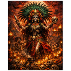 Aztec death goddess Mictecacihuatl festival grandeur jigsaw puzzle