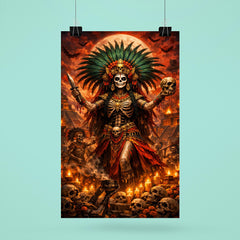 Aztec death goddess Mictecacihuatl festival grandeur poster 6