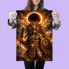 Aztec eagle warrior beneath eclipse shadow poster 3
