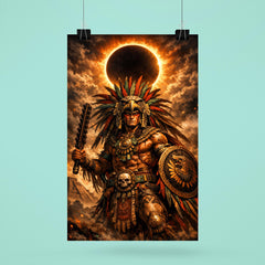 Aztec eagle warrior beneath eclipse shadow poster 6