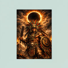 Aztec eagle warrior beneath eclipse shadow poster 8