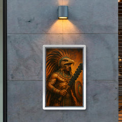 Aztec eagle warrior with obsidian macuahuitl poster 2