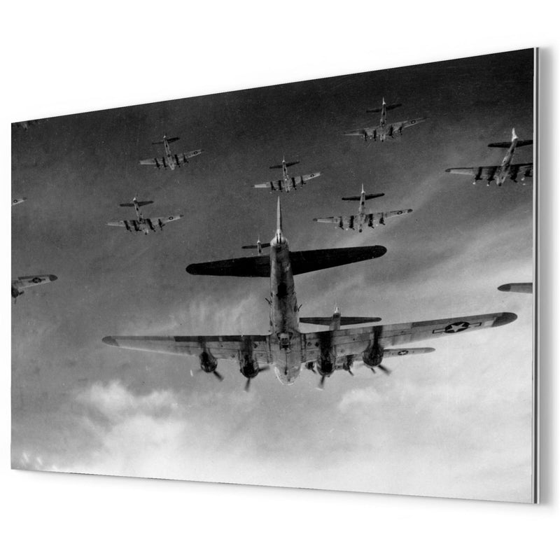 B-17 Flying Fortress In Formation metal print mockup