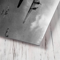 B-17 Flying Fortress In Formation metal print mockup