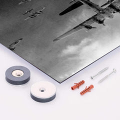 B-17 Flying Fortress In Formation metal print mockup