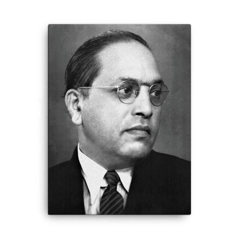 B R Ambedkar canvas print on a plain backdrop in size 18