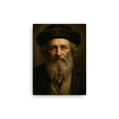 Baal Shem Tov portrait canvas print on a plain backdrop in size 12"x16".