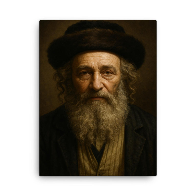 Baal Shem Tov portrait canvas print on a plain backdrop in size 18