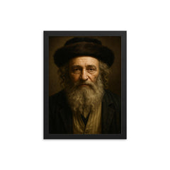Baal Shem Tov portrait framed print on a plain backdrop in size 12"x16".