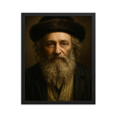 Baal Shem Tov portrait framed print on a plain backdrop in size 16"x20".