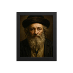 Baal Shem Tov portrait framed print on a plain backdrop in size 8"x10".