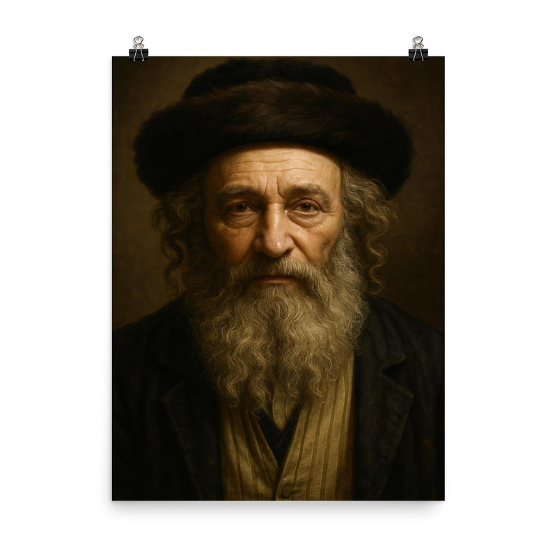 Baal Shem Tov portrait poster on a plain backdrop in size 8