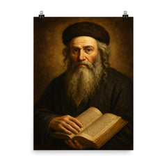Baal Shem Tov poster on a plain backdrop in size 8"x10".