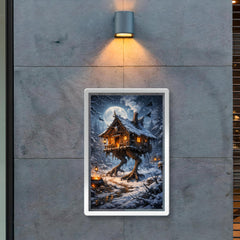 Baba Yaga hut on chicken legs winter poster 2