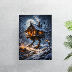 Baba Yaga hut on chicken legs winter poster 7