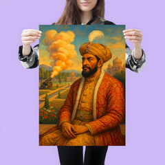 Babur in charbagh with cannon smoke poster 3