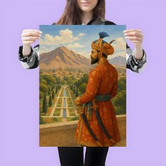 Babur overlooking Kabul garden and mountains poster 3