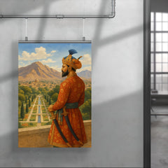 Babur overlooking Kabul garden and mountains poster 4