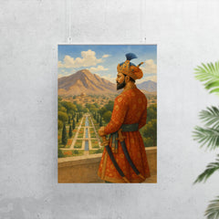Babur overlooking Kabul garden and mountains poster 7
