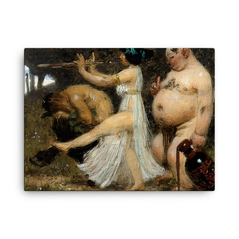 Bacchantenzug by Alexander Rothaug canvas print on a plain backdrop in size 18
