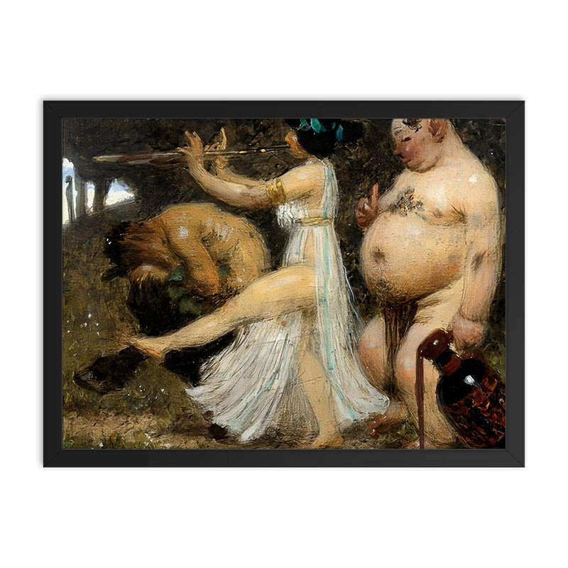Bacchantenzug by Alexander Rothaug framed print on a plain backdrop in size 18