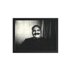 Bade Ghulam Ali Khan framed print on a plain backdrop in size 12"x16".