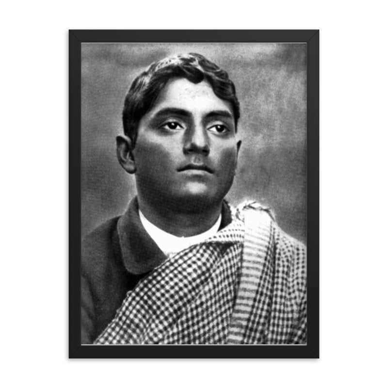 Bagha Jatin framed print on a plain backdrop in size 18