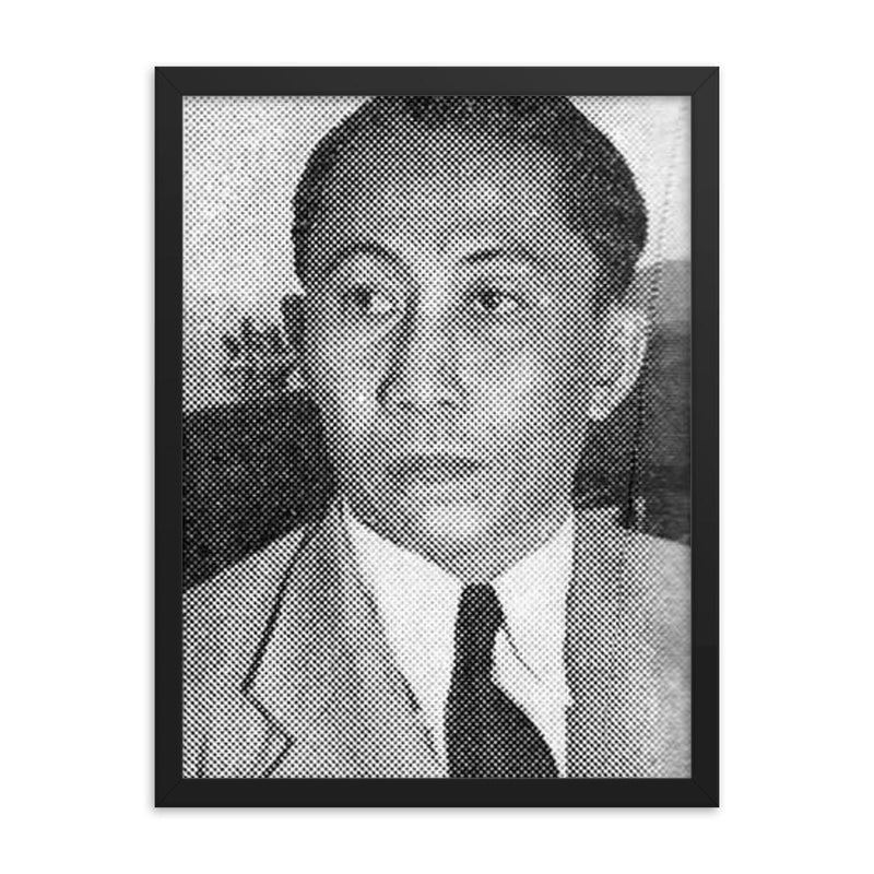 Bahder Djohan framed print on a plain backdrop in size 18