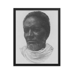 Bahta Hagos framed print on a plain backdrop in size 16"x20".
