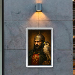 Baibars Mamluk falcon portrait poster 2