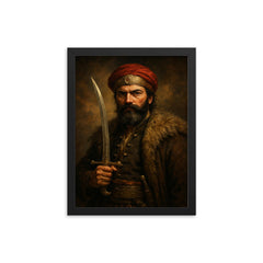 Bajo Pivljanin portrait framed print on a plain backdrop in size 12"x16".