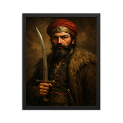 Bajo Pivljanin portrait framed print on a plain backdrop in size 16"x20".