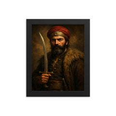 Bajo Pivljanin portrait framed print on a plain backdrop in size 8"x10".