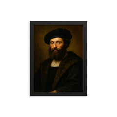 Baldassare Castiglione framed print on a plain backdrop in size 12"x16".